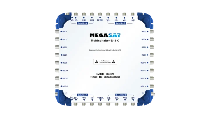 MegaSat Multischalter 9/16 – Für Satelliten-Empfang Mehrerer Receiver