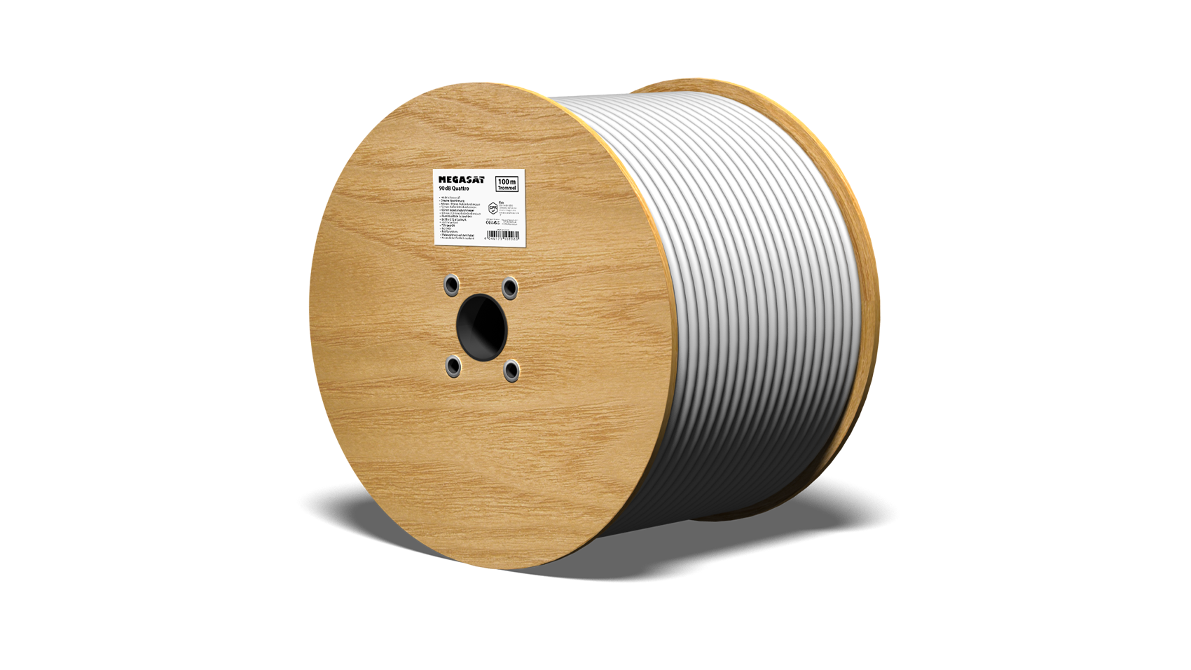 megasat_coaxial cable_90db_quattro_100m_drum